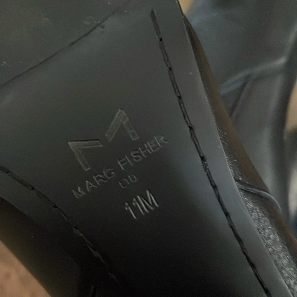 🌸 Black Leather Mark Fisher Ankle Boots Size 11 - Picture 8 of 8